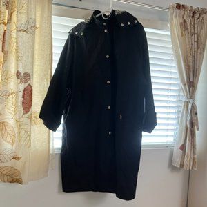Burberry Black Hooded Trench Coat with removable lining